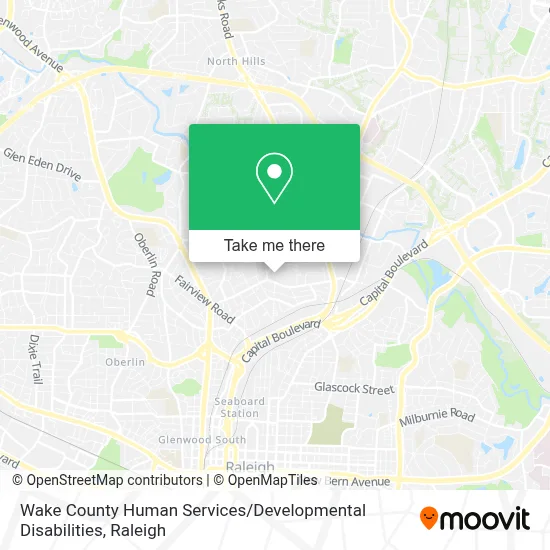 Wake County Human Services / Developmental Disabilities map