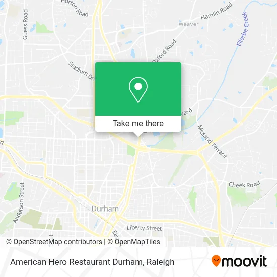 American Hero Restaurant Durham map