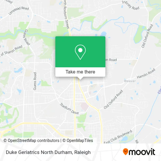 Duke Geriatrics North Durham map