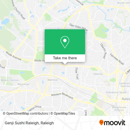 Genji Sushi Raleigh map