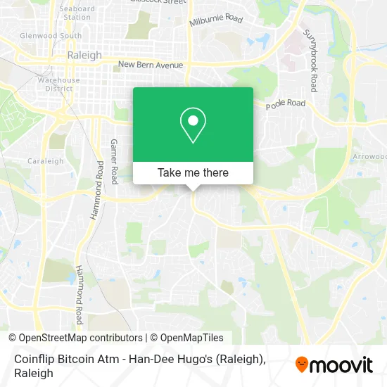 Coinflip Bitcoin Atm - Han-Dee Hugo's (Raleigh) map