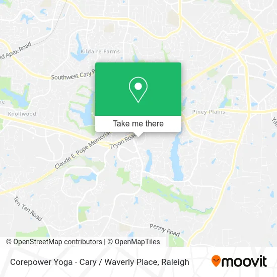 Corepower Yoga - Cary / Waverly Place map