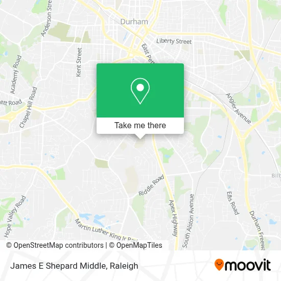 James E Shepard Middle map