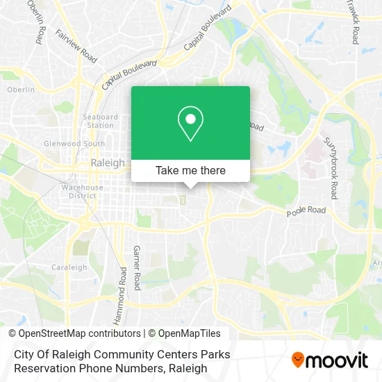 City Of Raleigh Community Centers Parks Reservation Phone Numbers map