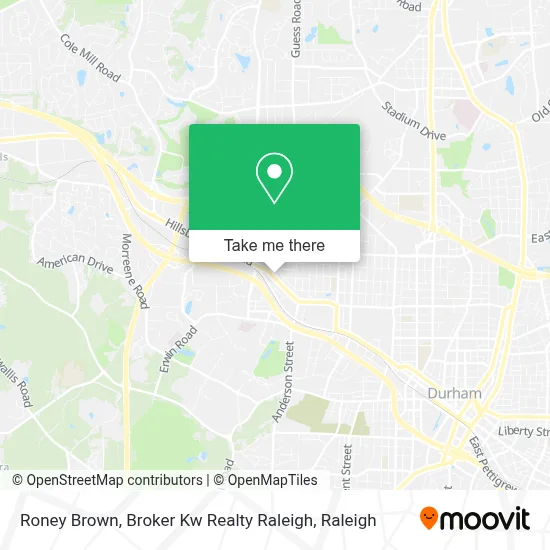 Roney Brown, Broker Kw Realty Raleigh map