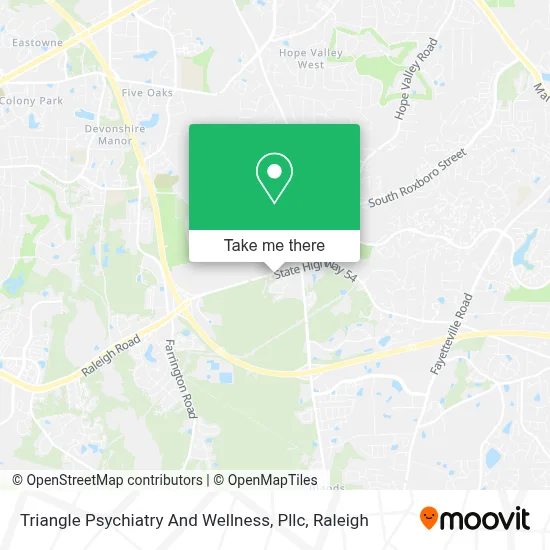 Triangle Psychiatry And Wellness, Pllc map