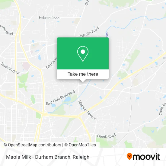 Maola Milk - Durham Branch map