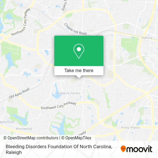 Bleeding Disorders Foundation Of North Carolina map