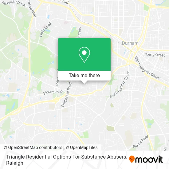 Triangle Residential Options For Substance Abusers map