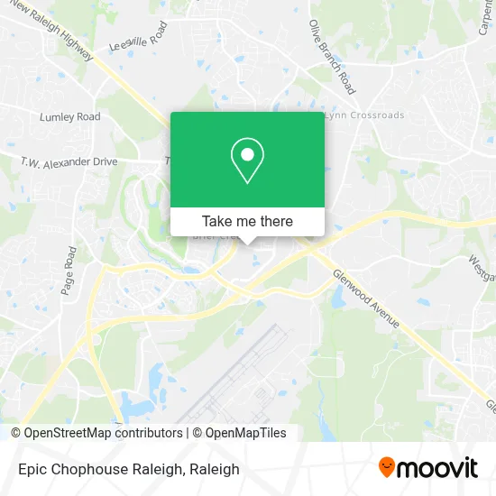Epic Chophouse Raleigh map