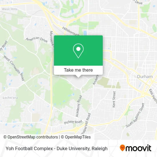 Yoh Football Complex - Duke University map