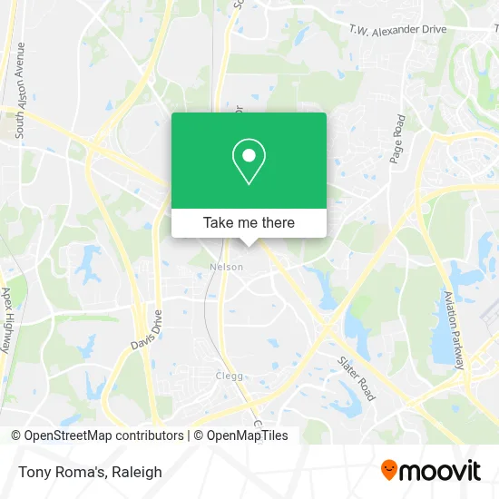 Tony Roma's map