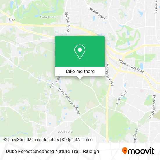 Duke Forest Shepherd Nature Trail map