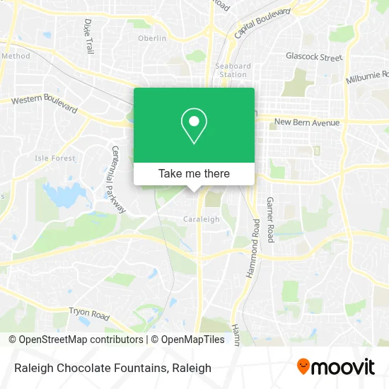 Raleigh Chocolate Fountains map