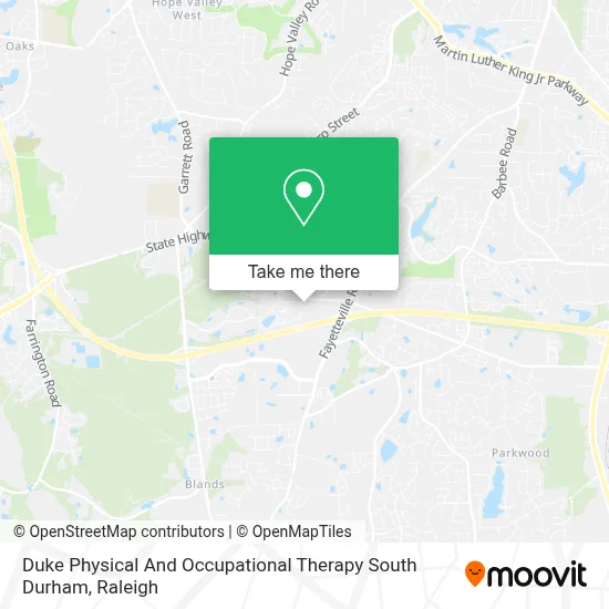 Duke Physical And Occupational Therapy South Durham map