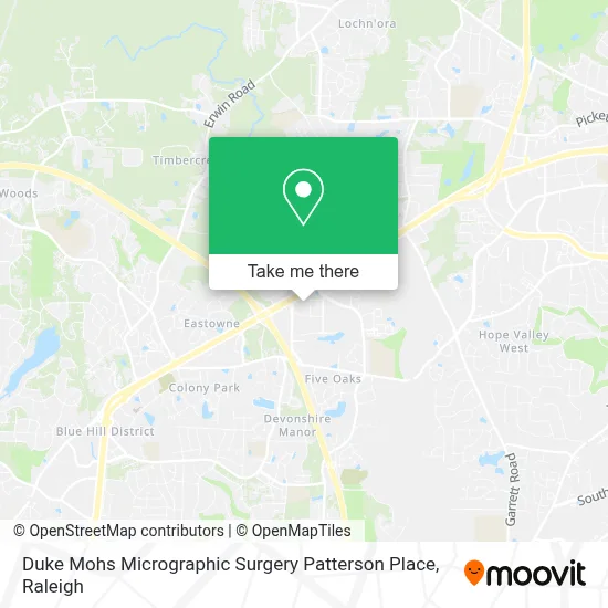 Duke Mohs Micrographic Surgery Patterson Place map