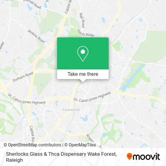 Sherlocks Glass & Thca Dispensary Wake Forest map