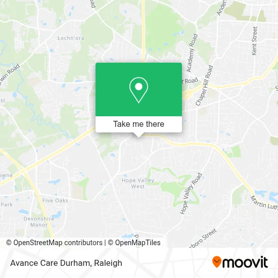 Avance Care Durham map