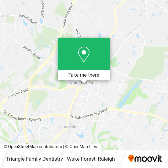 Triangle Family Dentistry - Wake Forest map