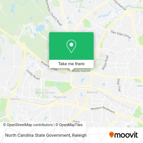 North Carolina State Government map