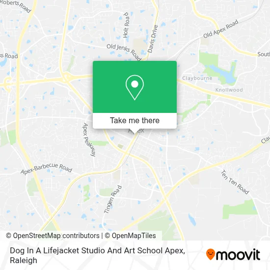 Dog In A Lifejacket Studio And Art School Apex map
