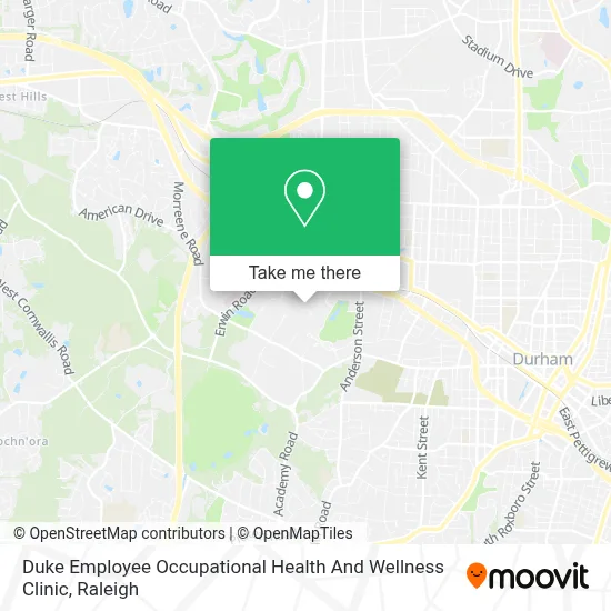 Duke Employee Occupational Health And Wellness Clinic map