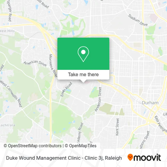 Duke Wound Management Clinic - Clinic 3j map