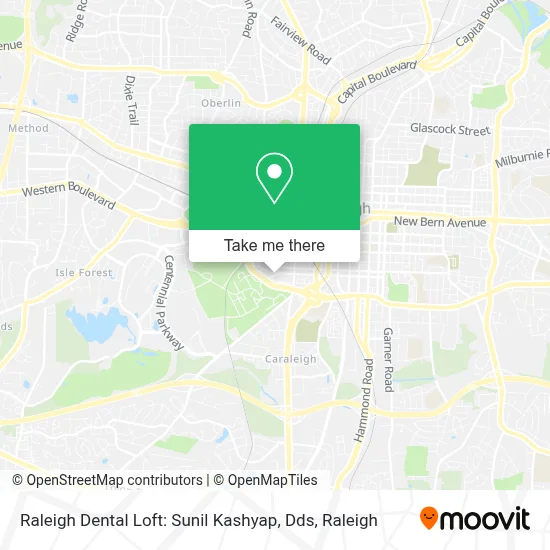 Raleigh Dental Loft: Sunil Kashyap, Dds map