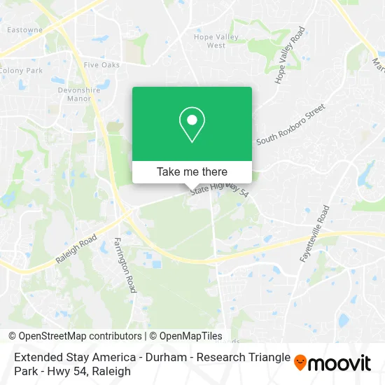 Extended Stay America - Durham - Research Triangle Park - Hwy 54 map