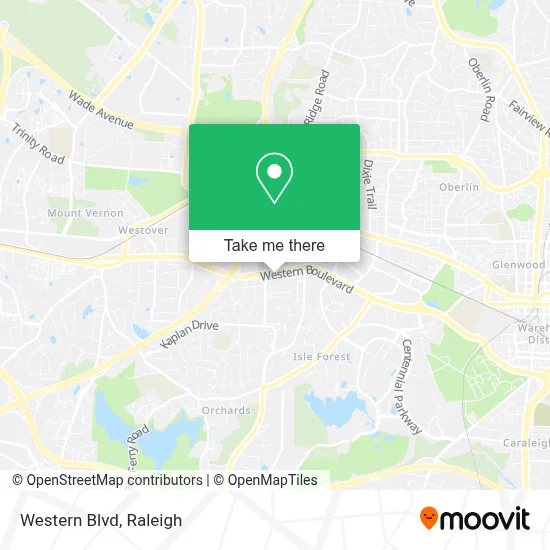 Western Blvd map