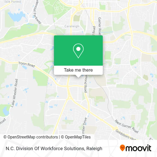 N.C. Division Of Workforce Solutions map