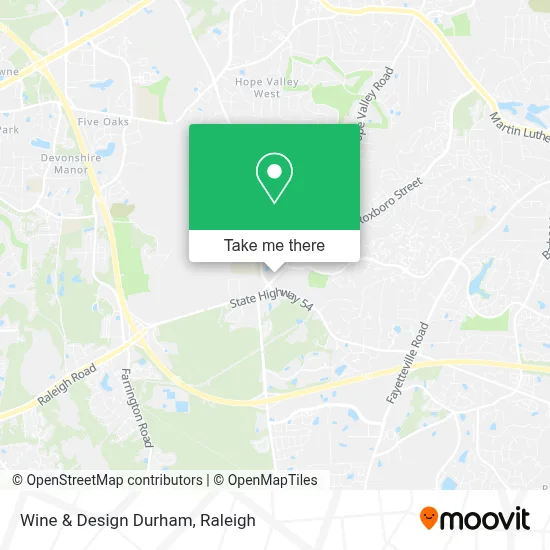 Wine & Design Durham map