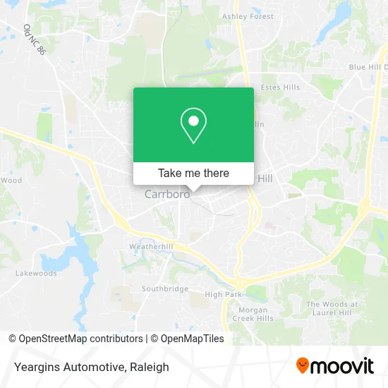 Yeargins Automotive map