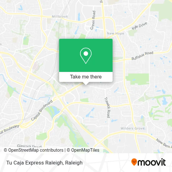 Tu Caja Express Raleigh map