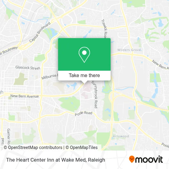 The Heart Center Inn at Wake Med map