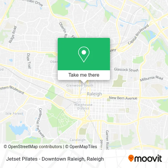 Jetset Pilates - Downtown Raleigh map