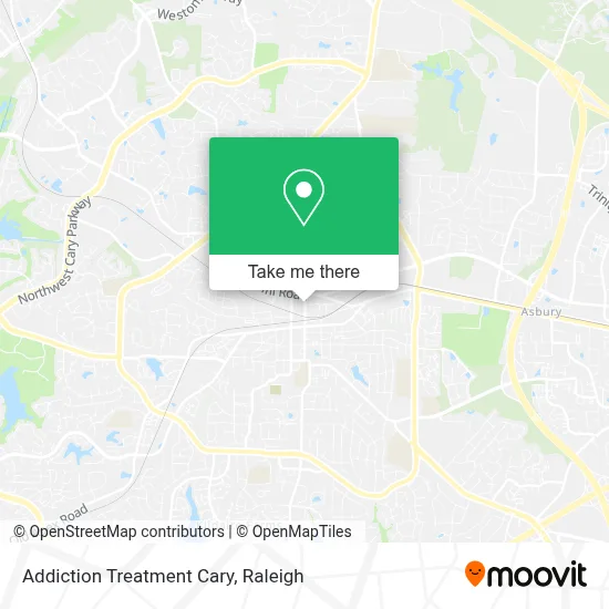 Addiction Treatment Cary map