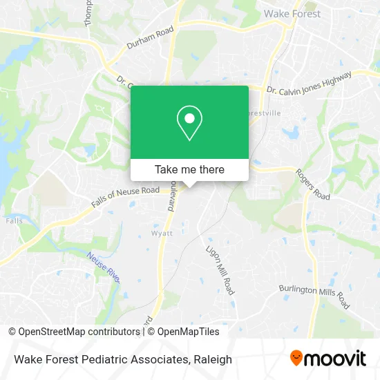 Wake Forest Pediatric Associates map