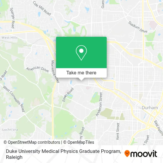 Duke University Medical Physics Graduate Program map