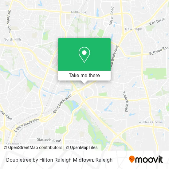 Doubletree by Hilton Raleigh Midtown map