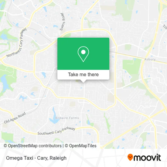 Omega Taxi - Cary map