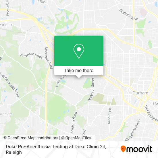Duke Pre-Anesthesia Testing at Duke Clinic 2d map