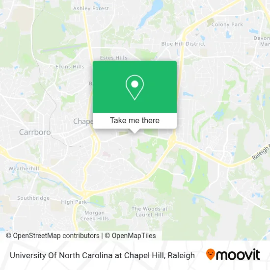 University Of North Carolina at Chapel Hill map