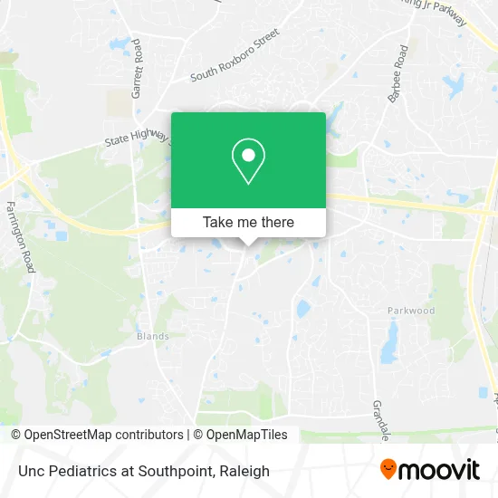 Unc Pediatrics at Southpoint map