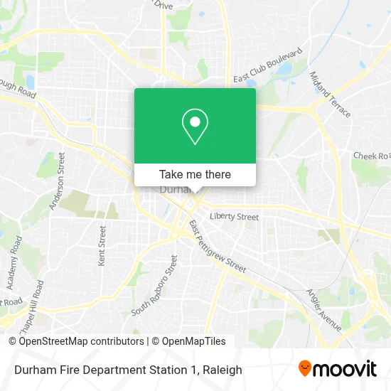 Durham Fire Department Station 1 map