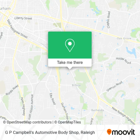 G P Campbell's Automotive Body Shop map
