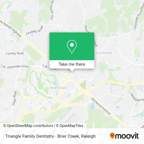 Triangle Family Dentistry - Brier Creek map