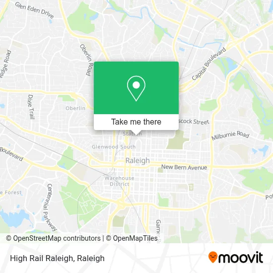 High Rail Raleigh map