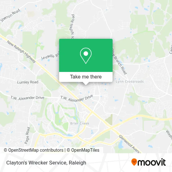 Clayton's Wrecker Service map