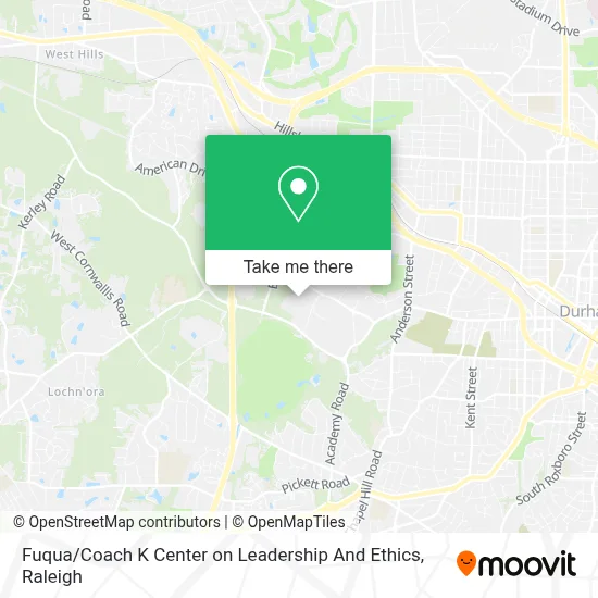 Fuqua / Coach K Center on Leadership And Ethics map